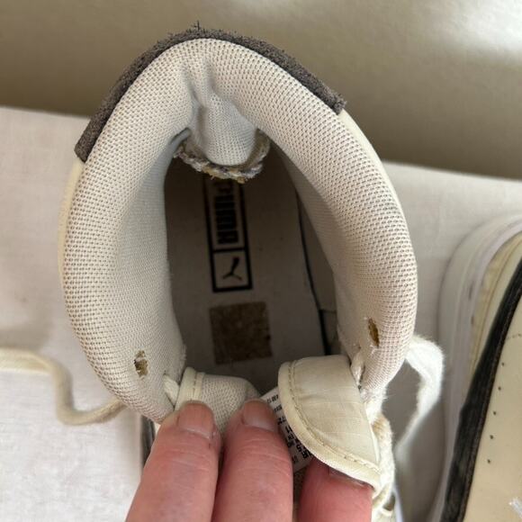 Puma Cali Star Ivory Womens 7 mid lace up leather & ripstop stacked sole sneaker - Picture 8 of 14